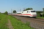 401 002-1 als ICE 70 von Basel SBB nach Hamburg-Altona am Nachmittag des 01.08.14 nrdlich von Kollmarsreute.