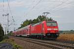 Nachschuss auf 146 206, als diese am 04.09.2018 mit einer RB (Basel Bad Bf - Offenburg) nördlich von Müllheim (Baden) durchs Markgräflerland gen Buggingen fuhr.