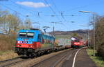 185 367-0  Güni Güterzug  mit dem KT 41681 (Aachen West-Basel Bad Bf) in Schallstadt 31.3.20
