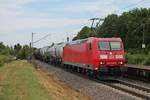 Am Mittag des 20.07.2019 fuhr die 185 058-5 mit einem gemischten Güterzug (Mannheim Rbf - Basel Bad Rbf) beim Abzweig Leutersberg in Richtung Schweizer Grenze.
