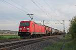 Am Abend des 21.04.2020 fuhr 185 244-1 mit dem GC 41690 (Basel SBB RB - Karlsruhe Gbf) nördlich von Hügelheim über die KBS 702 durchs Rheintal in Richtung Buggingen.
