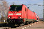 146 235-7 mit dem Lr 70686 (Freiburg(Brsg)Hbf-Freiburg(Brsg)Hbf) in Denzlingen 23.3.21