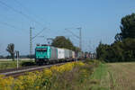 ATLU/Railtraxx 195 609 mit einem Containerzug am 08.09.2021 kurz vor Riegel-Malterdingen.