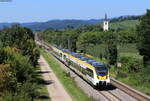 8442 206 und 8442 201 als S 88387 (Elzach - Freiburg(Brsg)Hbf) bei Denzlingen 8.7.22