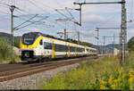 463 003-4 (Siemens Mireo) entflieht mit einem Schwestertriebzug dem Baustellenbereich in Haltingen, wo die Rheintalbahn noch auf ihre Viergleisigkeit wartet.