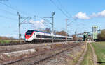 RABe 501 016 als ECE 151 (Frankfurt Hbf - Milano Centrale) bei Friesenheim 1.3.26