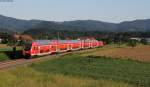 RE 5338 (Basel SBB-Offenburg) mit Schublok 146 115-1 bei Kollmarsreute 25.5.12