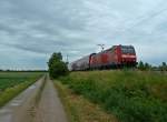 146 113-6 mit einem RE am 08.06.12 kurz vor dem ESig A Mllheim (Baden).