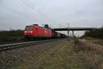 145 067-5 mit einem Stahlzug am 02.03.13 bei Hgelheim.