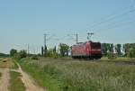 Hier der Nachschuss auf 146 111-0 bei der Probefahrt am 05.06.13 kurz vor Mllheim (Baden).