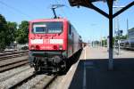 143 810-0 war am 02.08.13 fr eine ausgefallene 111 mit er RB 26566 von Neuenburg (Baden) nach Offenburg unterwegs.