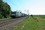 ES 64 F4-290 mit einem KLV-Zug aus der Schweiz am Nachmittag des 04.08.13 sdlich des Hp's Buggingen.