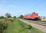 152 107-9 + 152 103-8 als Lz gen Norden am Nachmittag des 04.08.13 kurz vor dem Hp Buggingen.