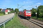 146 111-0 mit einem RE nach Basel SBB am Nachmittag des 15.08.13 kurz nach dem Halt in Schallstadt.