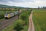 ES 64 F4-096 mit einem KLV-Zug Richtung Norden am Nachmittag des 12.09.13 bei Hgelheim.