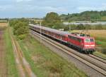 111 060-0 mit einer RB nach Offenburg am frhen Vormittag des 14.10.13 nrdlich des 1400 Seelen Ortes Hgelheim.