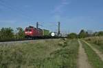 185 096-5 mit einem KLV-Zug gen Sden am Nachmittag des 19.10.13 westlich von Hgelheim.