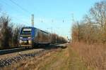 X73917 als IRE von Mulhouse-Ville nach Freiburg (Breisgau) Hbf am Nachmittag des 23.12.13 bei der Durchfahrt in Heitersheim.