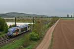 Der SNCF-Triebwagen X73907 als IRE 87488 von Freiburg (Breisgau) Hbf nach Mulhouse-Ville am Nachmittag des 18.04.14 westlich von Hgelheim.