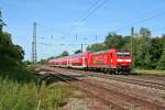 146 116-9 mit einer RB von Neuenburg (Baden) nach Offenburg am Nachmittag des 06.06.14 beim Verlassen des Bahnhofs Orschweier.