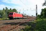 185 256-5 mit einem FIAT-Zug nach Offenburg am Nachmittag des 06.06.14 in Orschweier.