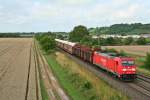 185 304-3 mit einem gemischten Güterzug von Mannheim Rbf nach Weil am Rhein Rbf/Basel Bad.