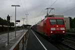 145 049-3 mit einem KLV-Zug auf dem Weg nach Basel Bad. Rbf am Nachmittag des 30.07.14 in Müllheim (Baden).