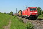 185 274-8 mit dem 40215 auf dem Weg von Zeebrugge Ramsk am Nachmittag des 01.08.14 nrdlich von Kollmarsreute.