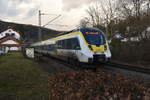 Am Donnerstag den 29.1.2020 kommt am späteren Nachmittag der 8442 302 gen Heilbronn fahrend durch Neckargerach.