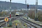 1442 321 als RE10a bei der Einfahrt in Mosbach-Neckarelz am Sonntag gen 11:29 Uhr auf seinem Weg nach Mannheim Hbf. 22.1.2023