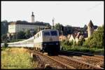 111215 fuhr am 1.7.1993 um 19.07 Uhr mit dem IR 2311 Richtung Heilbronn durch Gundelsheim.