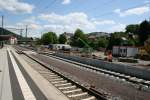 Im Bahnhof Neckargemnd wird gerade im Zuge des S-Bahn Ausbaus der Bahnsteig fr das vierte Gleis gebaut.