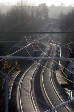 Streckenstck zwischen Bammental und Reilsheim nach der Elektrifizierung.