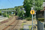 Blick auf die Ausfahrt in Auerbach bei Mosbach gen Osterburken am 9.8.2022