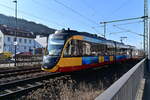 AVG 934 ist im Pendelmodus als er gerade Mosbach Baden verlässt in Richtung Mosbach Neckarelz. 11.3.2022