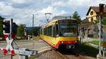Eine S8 nach Eutingen im Gäu erreicht den Haltepunkt Friedrichstal (Baden).