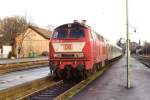 218 392-9 mit RE nach Karlsruhe am 29.11.2000 in Freudenstadt Hbf.
gescantes Foto