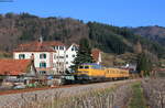 218 471-1 mit dem Mess NbZ 94349 (Bad Griesbach - Appenweier) bei Lautenbach 5.3.22