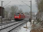 Nähe Markelfingen befindet sich 146 115 mit dem IRE 5309 von Karlsruhe kommend kurz vor dem Ziel Konstanz (25.01.2015).