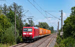 185 086 mit dem GAG 47058 (Weinfelden - Singen) am Haltepunkt B�hringen-Rickelshausen 22.6.26