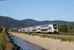 DbZ 92228 (Karlsruhe - Konstanz) mit Schublok 147 554-0 bei Haslach 17.9.18