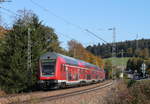 RE 4720 (Konstanz-Karlsruhe Hbf) mit Schublok 146 218-3 bei St.Georgen 12.10.18