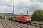 Als Rastatt-Umleiter fuhr am 20.09.2017 die 185 086-6 mit ihrem gemischten Güterzug durch Welschingen-Neuhausen in Richtung Süden.