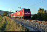 146 226-6 von DB Regio Baden-Württemberg, mit Werbung für das Baden-Württemberg-Ticket, als RE 4733 von Karlsruhe Hbf nach Konstanz fährt in Engen-Welschingen auf der Bahnstrecke