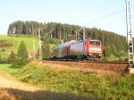 RE 5182 mit Schublok 146 232-4 am km 70,0 6.8.07