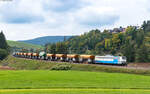 151 075 und 203 162 im Schlepp mit dem DGS 91201 (Friesenheim - Villingen) bei St.Georgen 30.9.25