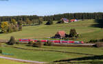 146 235  150 Jahre Schwarzwaldbahn  mit dem RE 4729 (Karlsruhe Hbf - Villingen) bei Stockburg 2.10.25