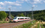 407 001 als ICE 902  Schwarzwald  (Konstanz - K�ln Bbf) bei Sommerau 26.7.27