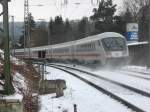 Nachschuss IC 2370 (Konstanz-Hamburg Altona) mit 6+ und Zuglok 101 089-1 am B31 2.1.08