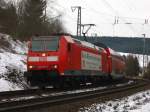146 116-9 verirrte sich am 7.3.08 mit dem IRE4711 auf die Schwarzwaldbahn hier am km 68,9